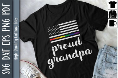 Proud Grandpa US Flag LGBTQ Proud