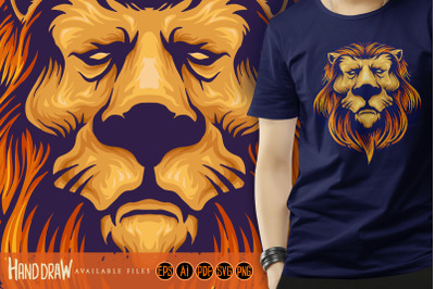 Cool Head Lion Logo Mascot ClipArt Svg