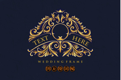 Gold Frame Luxury Wedding Ornate Svg