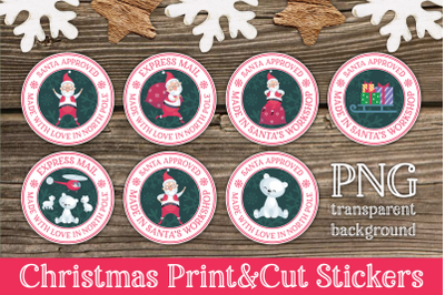 Christmas stamp printable stickers PNG