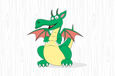 cute dragon cartoon illustration