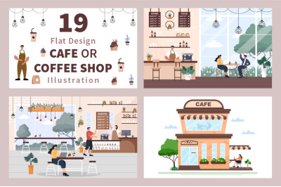 19 Cafe or Coffee Shop Illustration