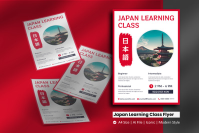 Japanese Learning Class Flyer Template