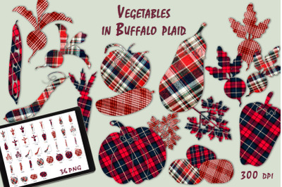 Vegetables in Buffalo plaid