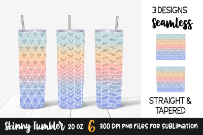 Summer Pastel Glitter Geometric Tumbler Sublimation Wrap