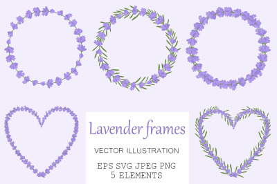 Lavender frame. Provence frames. Lavender card. Lavender SVG