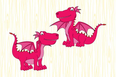 cute dragon cartoon illustration