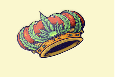 King Kush Logo Isolated Cannabis Crown