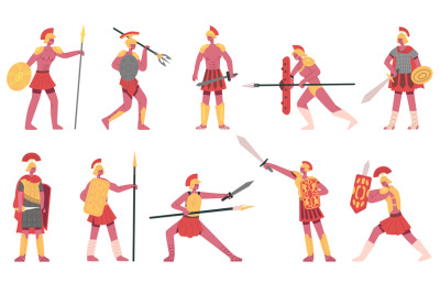 Roman soldiers. Ancient roman army warriors, rome legionnaires, greek