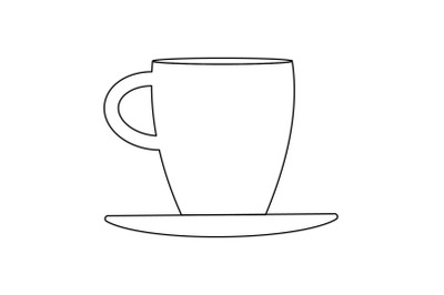 Kitchen Cup Outline Flat Icon