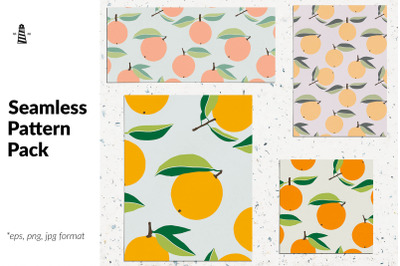 Abstract orange seamless patterns