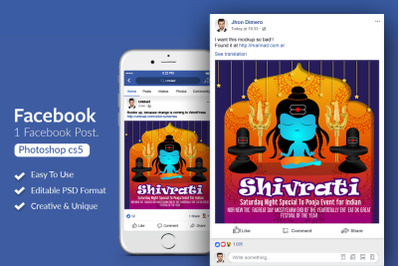 Shivratri Indian Festival Facebook Post