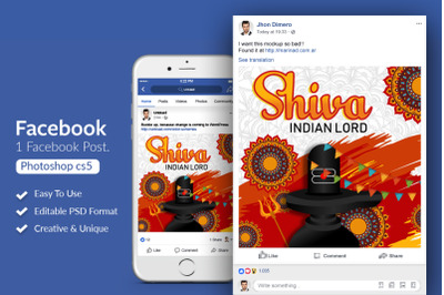 Shiva Lord Hindu Facebook Post