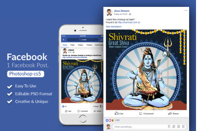 Shivratri Indian Festival Facebook Post