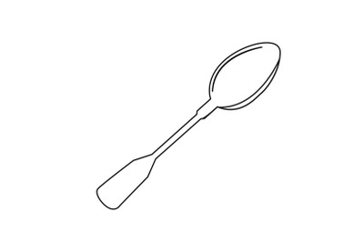 Kitchen Spoon Outline Flat Icon