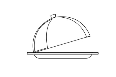 Kitchen Movable Food Cover Outline Flat Icon