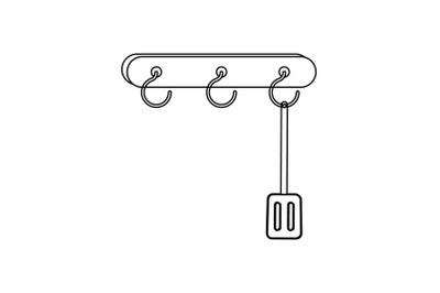 Kitchen Hook Outline Flat Icon