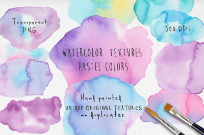 Watercolor Light Stains Textures Set