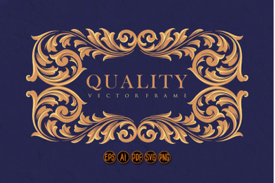Quality Frame Gold ornaments Ellegant Label