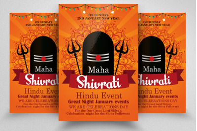 Maha Shivratri Hindu Flyer Template