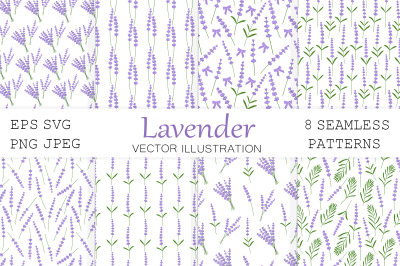 Lavender pattern. Provence flowers pattern. Lavender SVG