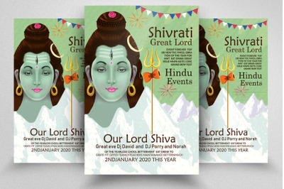 Shiva Hindu Lord Flyer Template