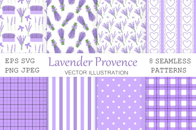 Provence Lavender pattern. Lavender flowers seamless pattern