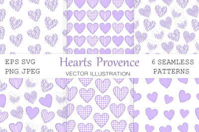 Hearts pattern. Hearts Provence pattern. Lavender pattern