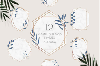 Marble with Leaves Frames