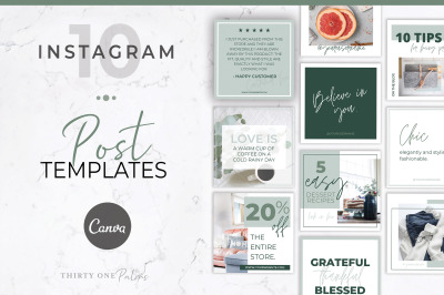Instagram Posts for Canva | Green
