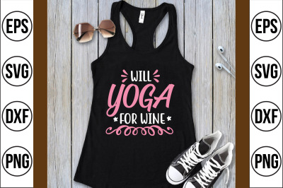 will yoga for wine svg cut file