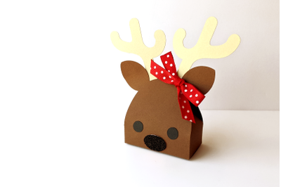 Reindeer Face Gift Box | SVG | PNG | DXF | EPS