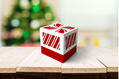Candy Cane Stripe Cube Box | SVG | PNG | DXF | EPS
