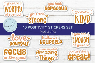 10 Positivity Stickers Set