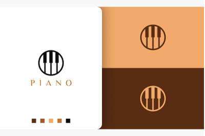 circle piano logo in simple and modern