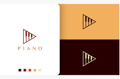 play piano logo with simple and modern