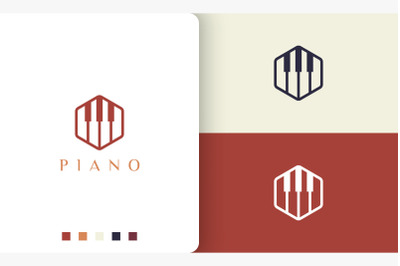 hexagon piano logo or icon