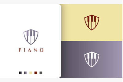 shield piano logo in simple style