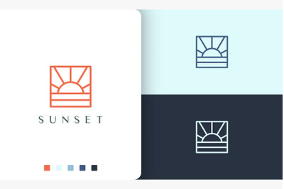 water or sunlight logo in simple style