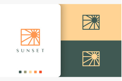 sun or energy logo in simple and modern