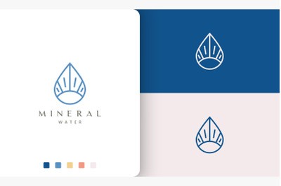 water or mineral logo in unique shape