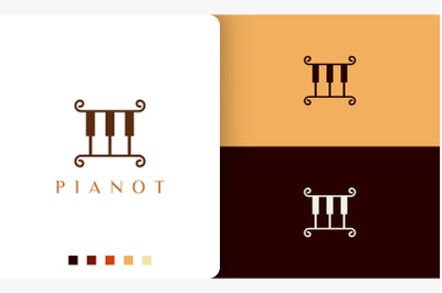 simple and modern piano composer logo