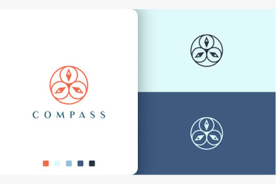 sail or navigation logo compass shape