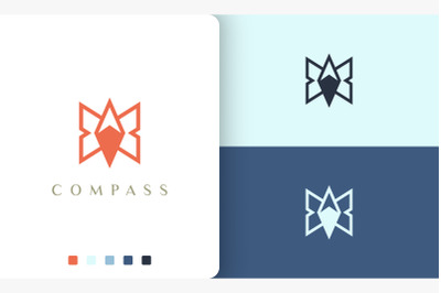 backpacker or adventure logo compass