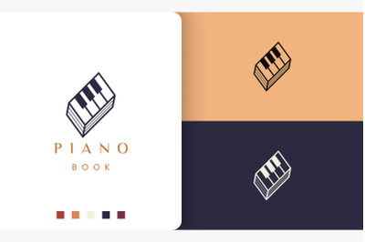 simple and modern piano book logo