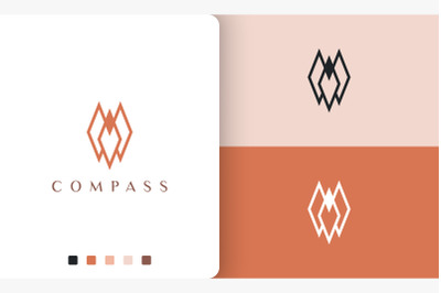 direction or compass logo simple style