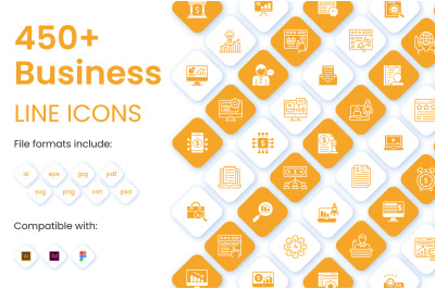 450+ Business and Finance Linear Icons