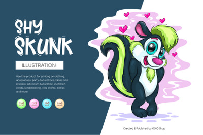 Cartoon Shy Skunk