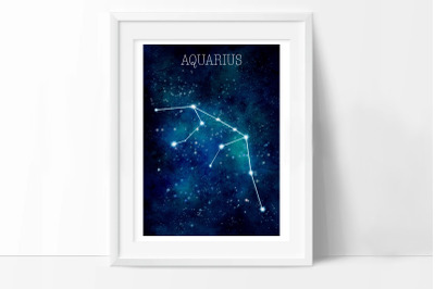 Zodiac Sign Aquarius, Aquarius Wall Art