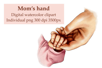Moms Hand Clipart, Baby Hand